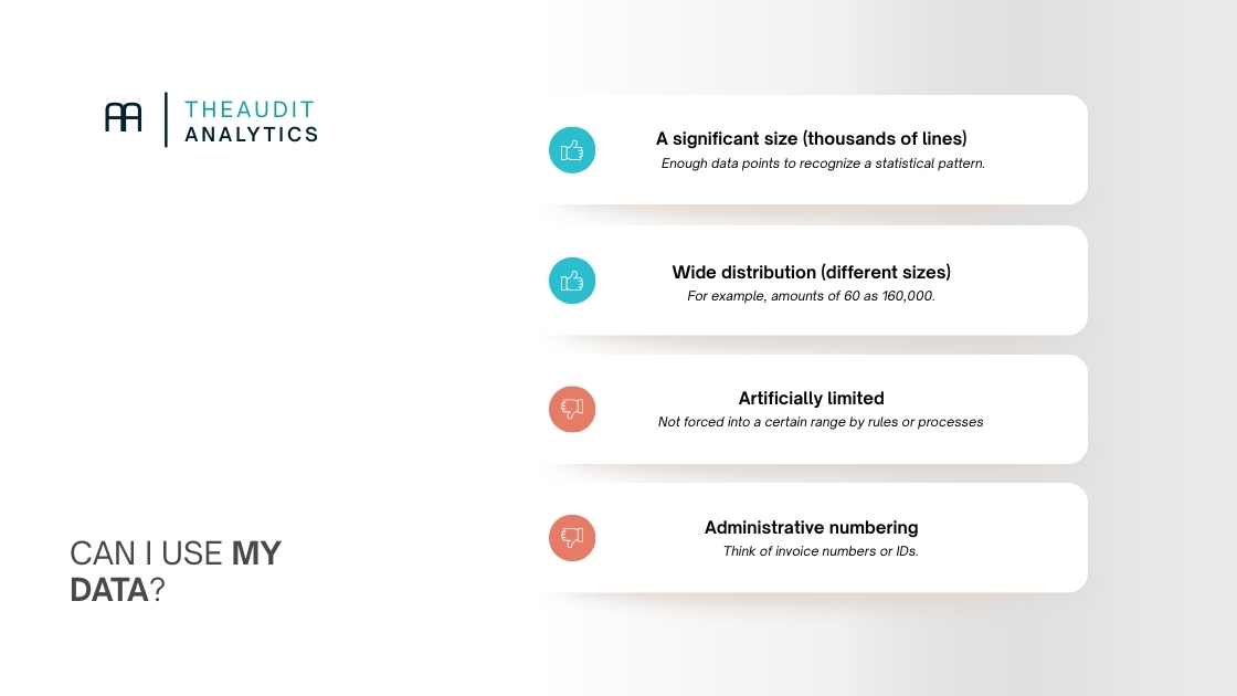 Benford Law data rules
